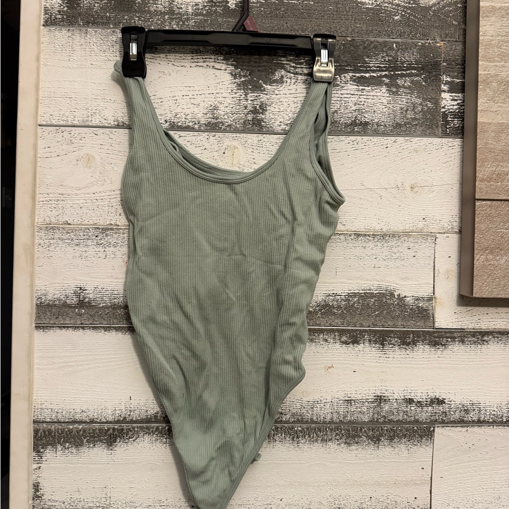 Sage Green Ribbed Bodysuit